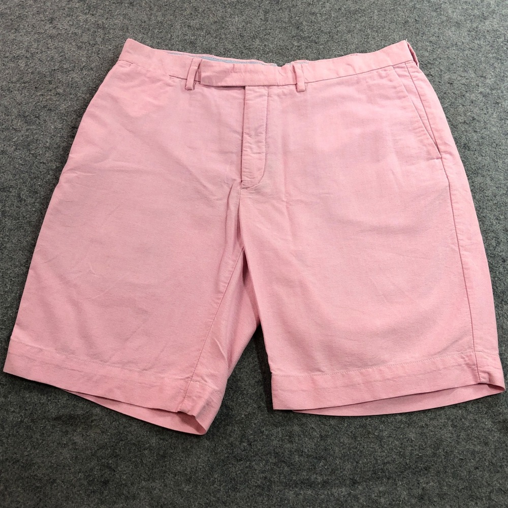 Polo Ralph Lauren Mens Chino Shorts 34 Pink Oxford Cotton Flat Front Classic